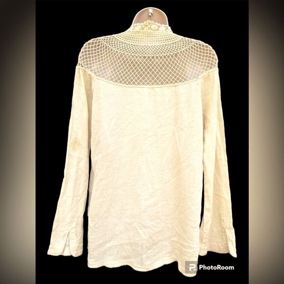 Free People On The Island Crochet High Neck Top Size M - Picture 2 of 5